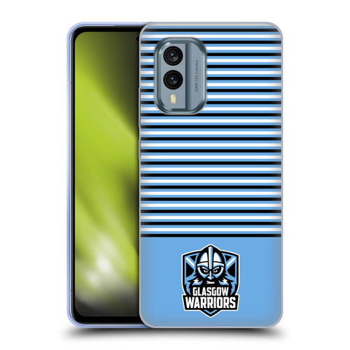 Glasgow Warriors Logo Stripes Blue 2 Soft Gel Case for Nokia X30