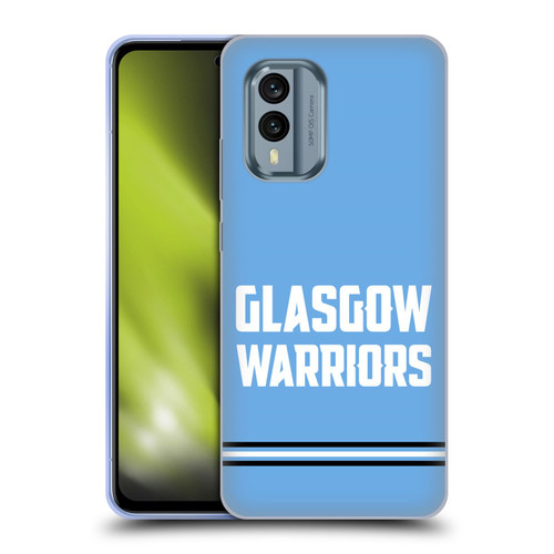 Glasgow Warriors Logo Text Type Blue Soft Gel Case for Nokia X30