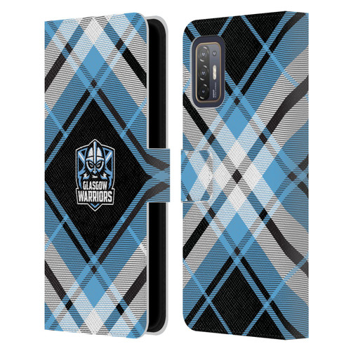 Glasgow Warriors Logo 2 Diagonal Tartan Leather Book Wallet Case Cover For HTC Desire 21 Pro 5G