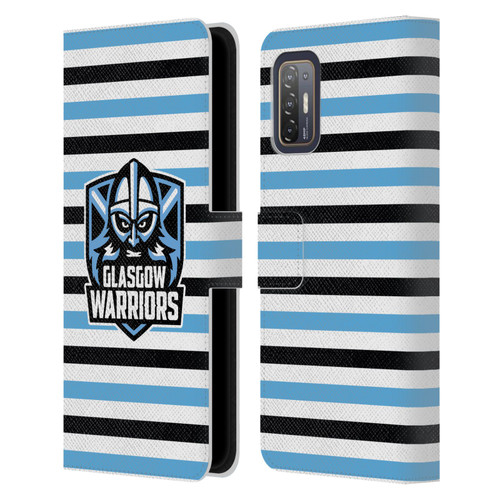 Glasgow Warriors Logo 2 Stripes 2 Leather Book Wallet Case Cover For HTC Desire 21 Pro 5G
