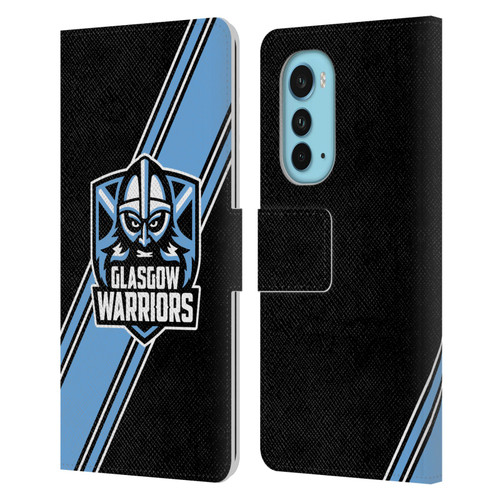 Glasgow Warriors Logo 2 Diagonal Stripes Leather Book Wallet Case Cover For Motorola Edge (2022)