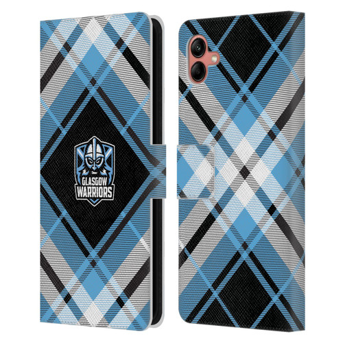 Glasgow Warriors Logo 2 Diagonal Tartan Leather Book Wallet Case Cover For Samsung Galaxy A04 (2022)