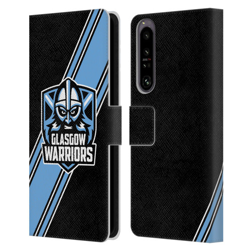 Glasgow Warriors Logo 2 Diagonal Stripes Leather Book Wallet Case Cover For Sony Xperia 1 IV