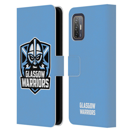 Glasgow Warriors Logo Plain Blue Leather Book Wallet Case Cover For HTC Desire 21 Pro 5G