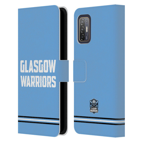 Glasgow Warriors Logo Text Type Blue Leather Book Wallet Case Cover For HTC Desire 21 Pro 5G