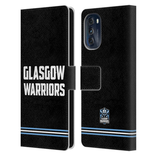 Glasgow Warriors Logo Text Type Black Leather Book Wallet Case Cover For Motorola Moto G (2022)