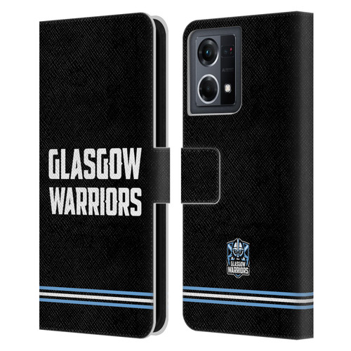 Glasgow Warriors Logo Text Type Black Leather Book Wallet Case Cover For OPPO Reno8 4G