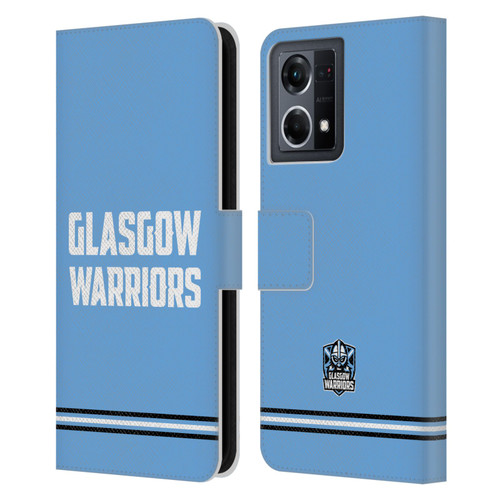 Glasgow Warriors Logo Text Type Blue Leather Book Wallet Case Cover For OPPO Reno8 4G