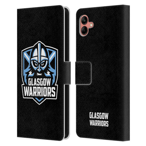 Glasgow Warriors Logo Plain Black Leather Book Wallet Case Cover For Samsung Galaxy A04 (2022)