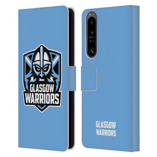 Glasgow Warriors Logo Plain Blue Leather Book Wallet Case Cover For Sony Xperia 1 IV