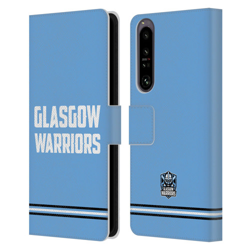 Glasgow Warriors Logo Text Type Blue Leather Book Wallet Case Cover For Sony Xperia 1 IV