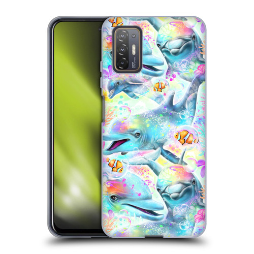 Sheena Pike Animals Rainbow Dolphins & Fish Soft Gel Case for HTC Desire 21 Pro 5G
