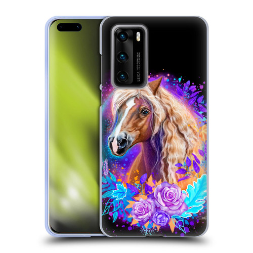 Sheena Pike Animals Purple Horse Spirit With Roses Soft Gel Case for Huawei P40 5G