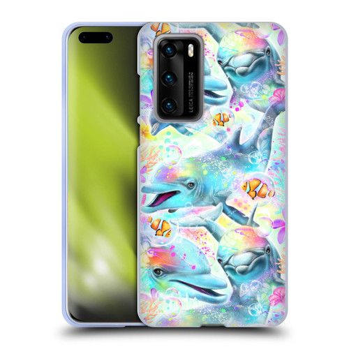 Sheena Pike Animals Rainbow Dolphins & Fish Soft Gel Case for Huawei P40 5G