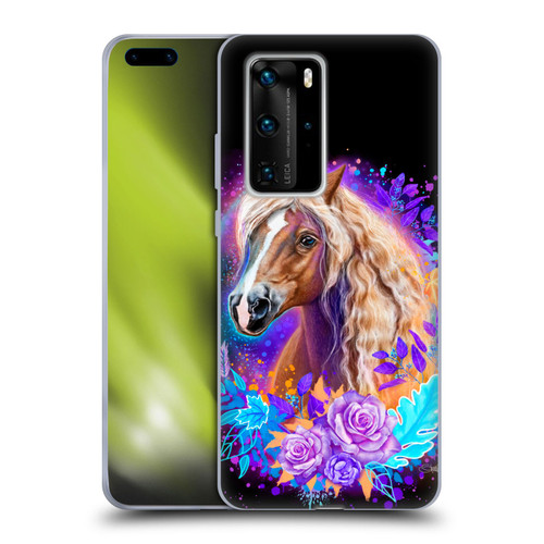 Sheena Pike Animals Purple Horse Spirit With Roses Soft Gel Case for Huawei P40 Pro / P40 Pro Plus 5G