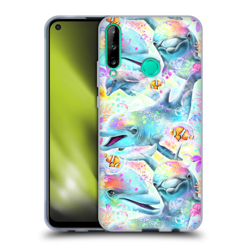 Sheena Pike Animals Rainbow Dolphins & Fish Soft Gel Case for Huawei P40 lite E