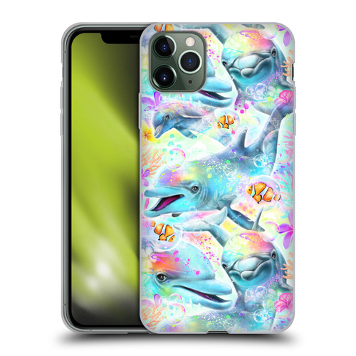 Sheena Pike Animals Rainbow Dolphins & Fish Soft Gel Case for Apple iPhone 11 Pro Max