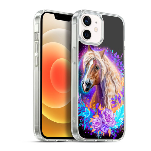 Sheena Pike Animals Purple Horse Spirit With Roses Soft Gel Case for Apple iPhone 12 / iPhone 12 Pro & MagSafe