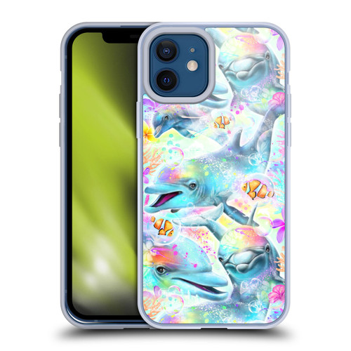 Sheena Pike Animals Rainbow Dolphins & Fish Soft Gel Case for Apple iPhone 12 / iPhone 12 Pro