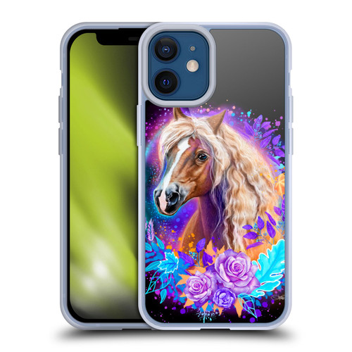 Sheena Pike Animals Purple Horse Spirit With Roses Soft Gel Case for Apple iPhone 12 Mini