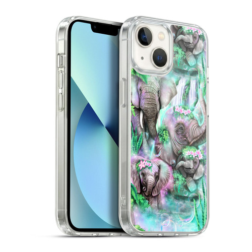 Sheena Pike Animals Daydream Elephants Lagoon Soft Gel Case for Apple iPhone 13