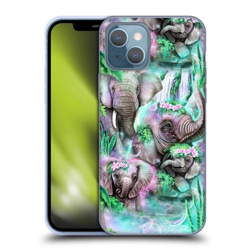 Sheena Pike Animals Daydream Elephants Lagoon Soft Gel Case for Apple iPhone 13