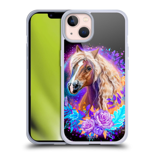 Sheena Pike Animals Purple Horse Spirit With Roses Soft Gel Case for Apple iPhone 13