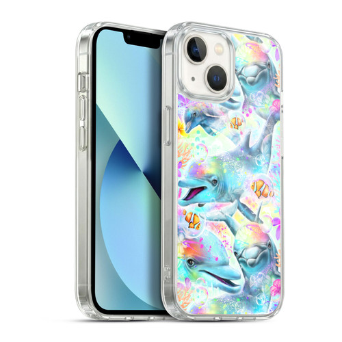 Sheena Pike Animals Rainbow Dolphins & Fish Soft Gel Case for Apple iPhone 13