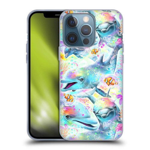 Sheena Pike Animals Rainbow Dolphins & Fish Soft Gel Case for Apple iPhone 13 Pro