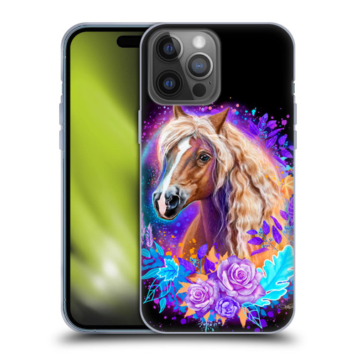 Sheena Pike Animals Purple Horse Spirit With Roses Soft Gel Case for Apple iPhone 14 Pro Max