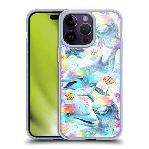 Sheena Pike Animals Rainbow Dolphins & Fish Soft Gel Case for Apple iPhone 14 Pro Max