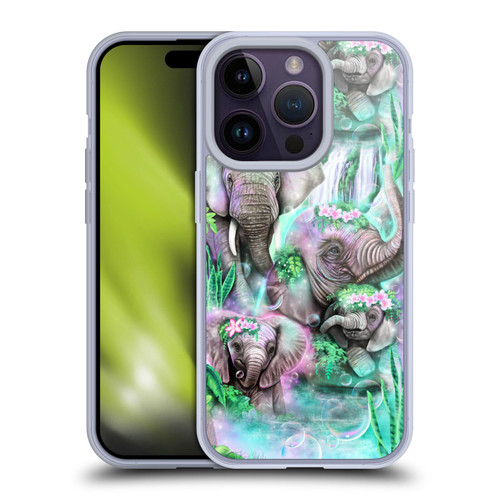 Sheena Pike Animals Daydream Elephants Lagoon Soft Gel Case for Apple iPhone 14 Pro