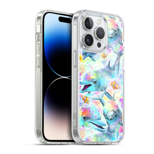 Sheena Pike Animals Rainbow Dolphins & Fish Soft Gel Case for Apple iPhone 14 Pro & MagSafe