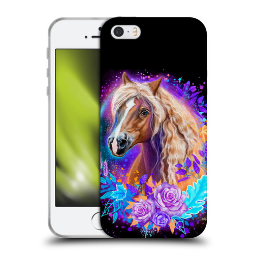 Sheena Pike Animals Purple Horse Spirit With Roses Soft Gel Case for Apple iPhone 5 / 5s / iPhone SE 2016