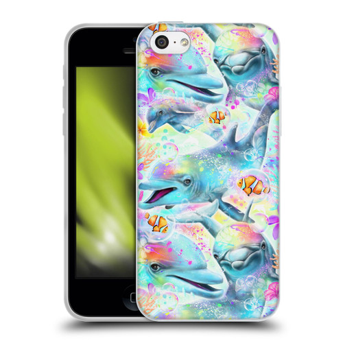 Sheena Pike Animals Rainbow Dolphins & Fish Soft Gel Case for Apple iPhone 5c