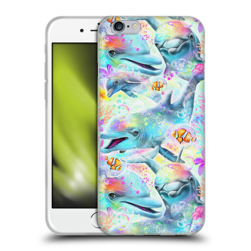 Sheena Pike Animals Rainbow Dolphins & Fish Soft Gel Case for Apple iPhone 6 / iPhone 6s