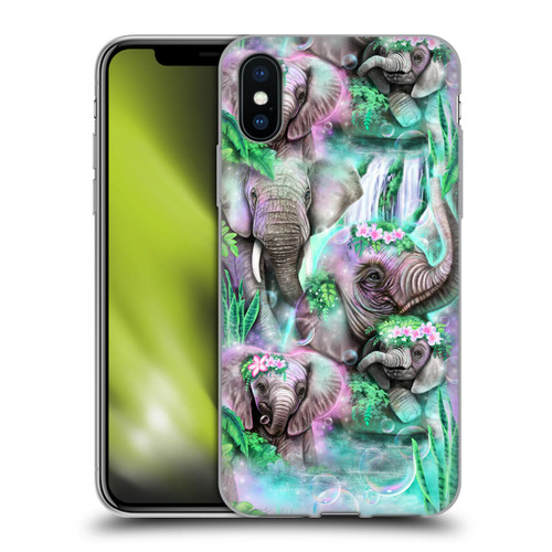 Sheena Pike Animals Daydream Elephants Lagoon Soft Gel Case for Apple iPhone X / iPhone XS