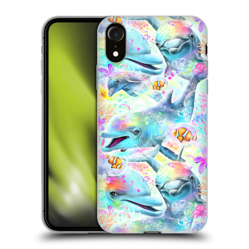Sheena Pike Animals Rainbow Dolphins & Fish Soft Gel Case for Apple iPhone XR