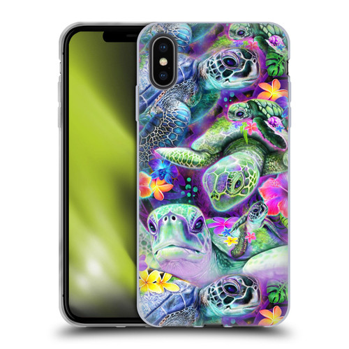 Sheena Pike Animals Daydream Sea Turtles & Flowers Soft Gel Case for Apple iPhone XS Max