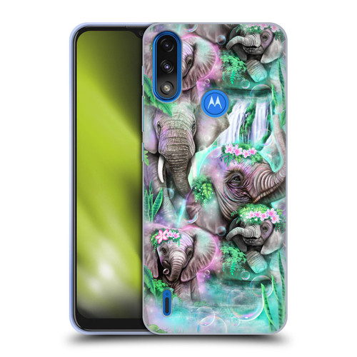 Sheena Pike Animals Daydream Elephants Lagoon Soft Gel Case for Motorola Moto E7 Power / Moto E7i Power