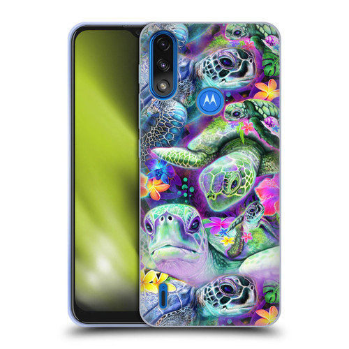 Sheena Pike Animals Daydream Sea Turtles & Flowers Soft Gel Case for Motorola Moto E7 Power / Moto E7i Power