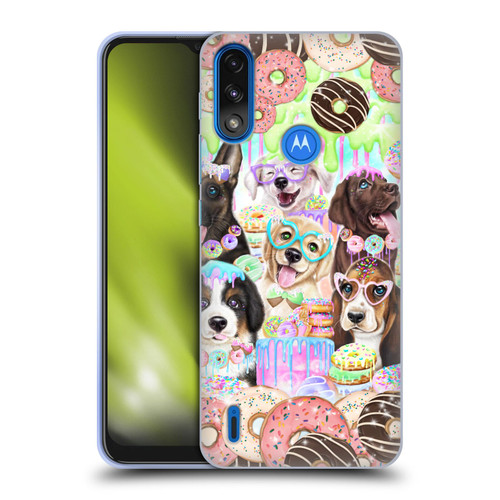 Sheena Pike Animals Puppy Dogs And Donuts Soft Gel Case for Motorola Moto E7 Power / Moto E7i Power