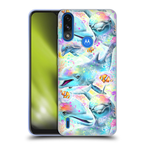 Sheena Pike Animals Rainbow Dolphins & Fish Soft Gel Case for Motorola Moto E7 Power / Moto E7i Power