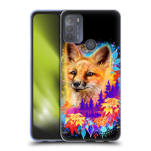 Sheena Pike Animals Red Fox Spirit & Autumn Leaves Soft Gel Case for Motorola Moto G50