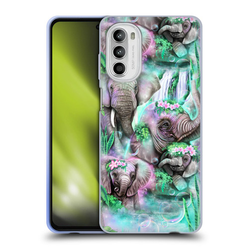 Sheena Pike Animals Daydream Elephants Lagoon Soft Gel Case for Motorola Moto G52