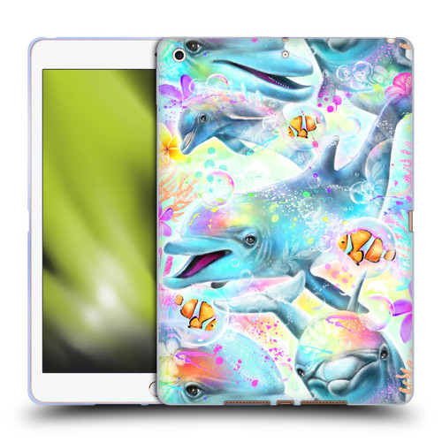 Sheena Pike Animals Rainbow Dolphins & Fish Soft Gel Case for Apple iPad 10.2 2019/2020/2021