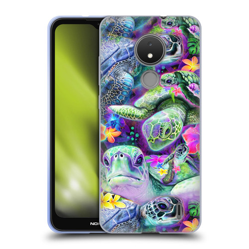 Sheena Pike Animals Daydream Sea Turtles & Flowers Soft Gel Case for Nokia C21