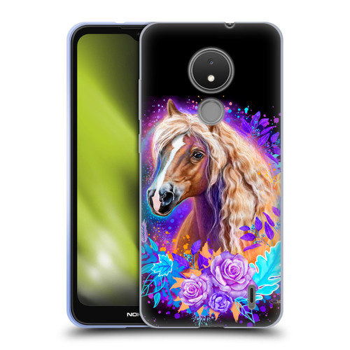 Sheena Pike Animals Purple Horse Spirit With Roses Soft Gel Case for Nokia C21