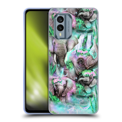 Sheena Pike Animals Daydream Elephants Lagoon Soft Gel Case for Nokia X30