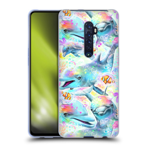 Sheena Pike Animals Rainbow Dolphins & Fish Soft Gel Case for OPPO Reno 2